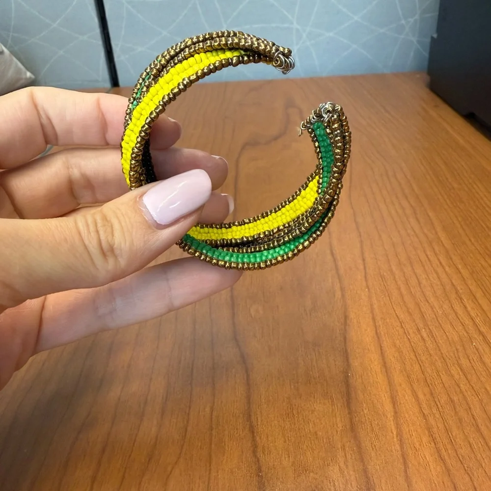 Multicolor Beaded Cuff Bracelet - Picture 2 of 2